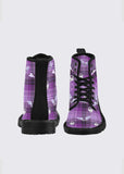 Purple Weirdcore Eye Women's Combat Boots - In Control Clothing