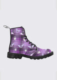 Purple Weirdcore Eye Women's Combat Boots - In Control Clothing