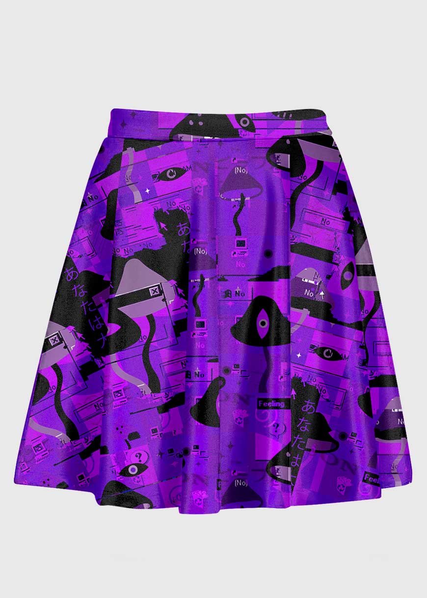 Purple Weirdcore Glitch Skirt - In Control Clothing