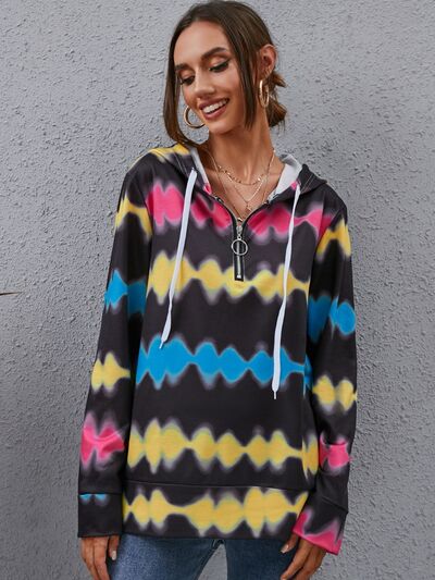 Quarter Zip Rave Psychedelic Hoodie - In Control Clothing