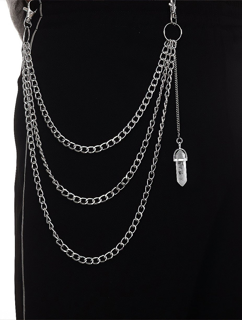 Quartz Crystal Stone Pendant Chain - In Control Clothing