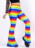 Rainbow Stripe Flare Bottoms - In Control Clothing