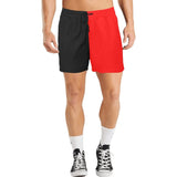 Red and Black Color Contrast Men's 5 Inch Shorts - In Control Clothing
