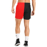 Red and Black Color Contrast Men's 5 Inch Shorts - In Control Clothing