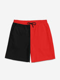 Red and Black Color Contrast Men's 5 Inch Shorts - In Control Clothing