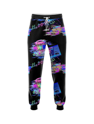 Retro Glitch Anime Joggers