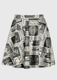 Retro Hieroglyphs Pattern High Waist Skirt - In Control Clothing