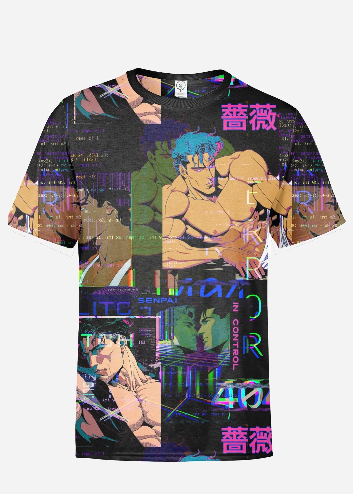 Senpai Bara Glitch Anime All Over Printed T-Shirt - In Control Clothing
