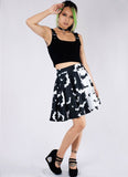 Split Bat Flare Skirt - In Control Clothing