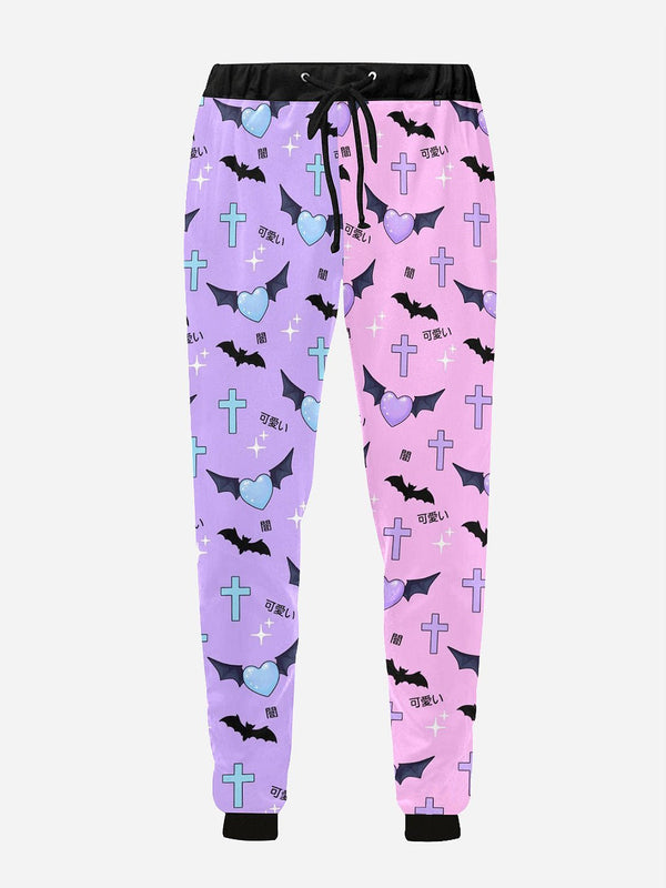 Split Bat Heart Pattern Unisex Joggers