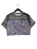 Spooky Cute Bat Mesh Crop Top - In Control Clothing