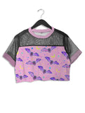 Spooky Cute Bat Mesh Crop Top - In Control Clothing