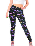 Spooky Cute Bat Pattern Leggings - In Control Clothing