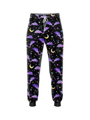 Spooky Cute Bat Print Joggers