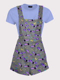 Spooky Cute Bat Print Overalls - In Control Clothing