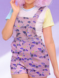 Spooky Cute Bat Print Overalls - In Control Clothing