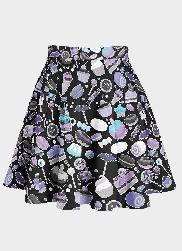 Spooky Treat Flared Skirt - In Control Clothing