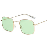Square Colored Lens Metal Sunglasses - In Control Clothing