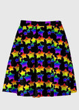 Star Rainbow Road Black Skirt - In Control Clothing