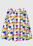 Star Rainbow Road White Skirt - In Control Clothing