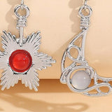 Sun And Moon Beaded Alloy Earrings - In Control Clothing