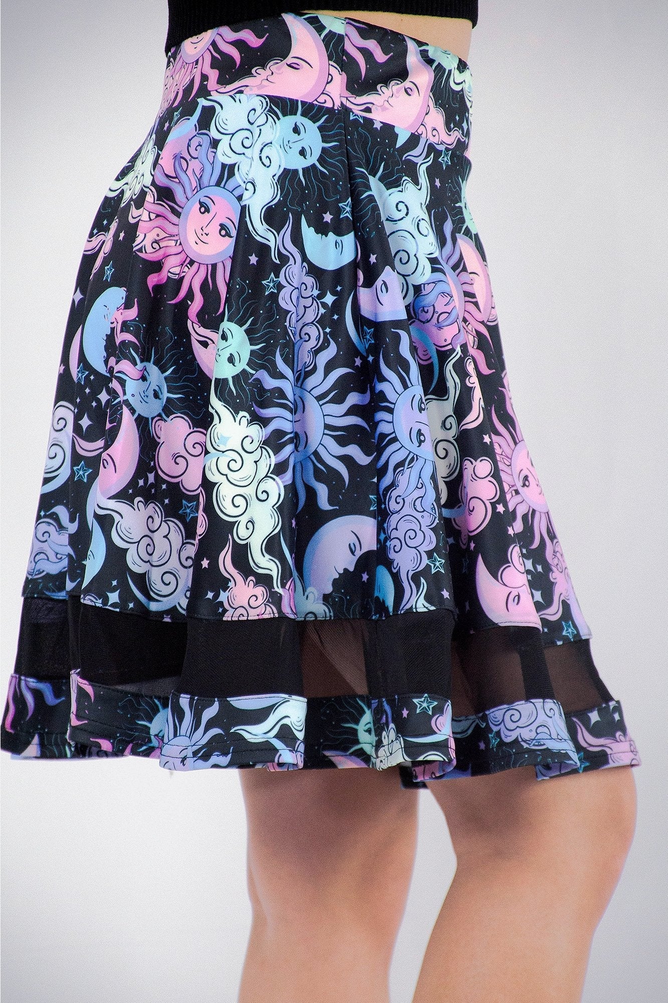 Sun And Moon Mesh Skirt - In Control Clothing
