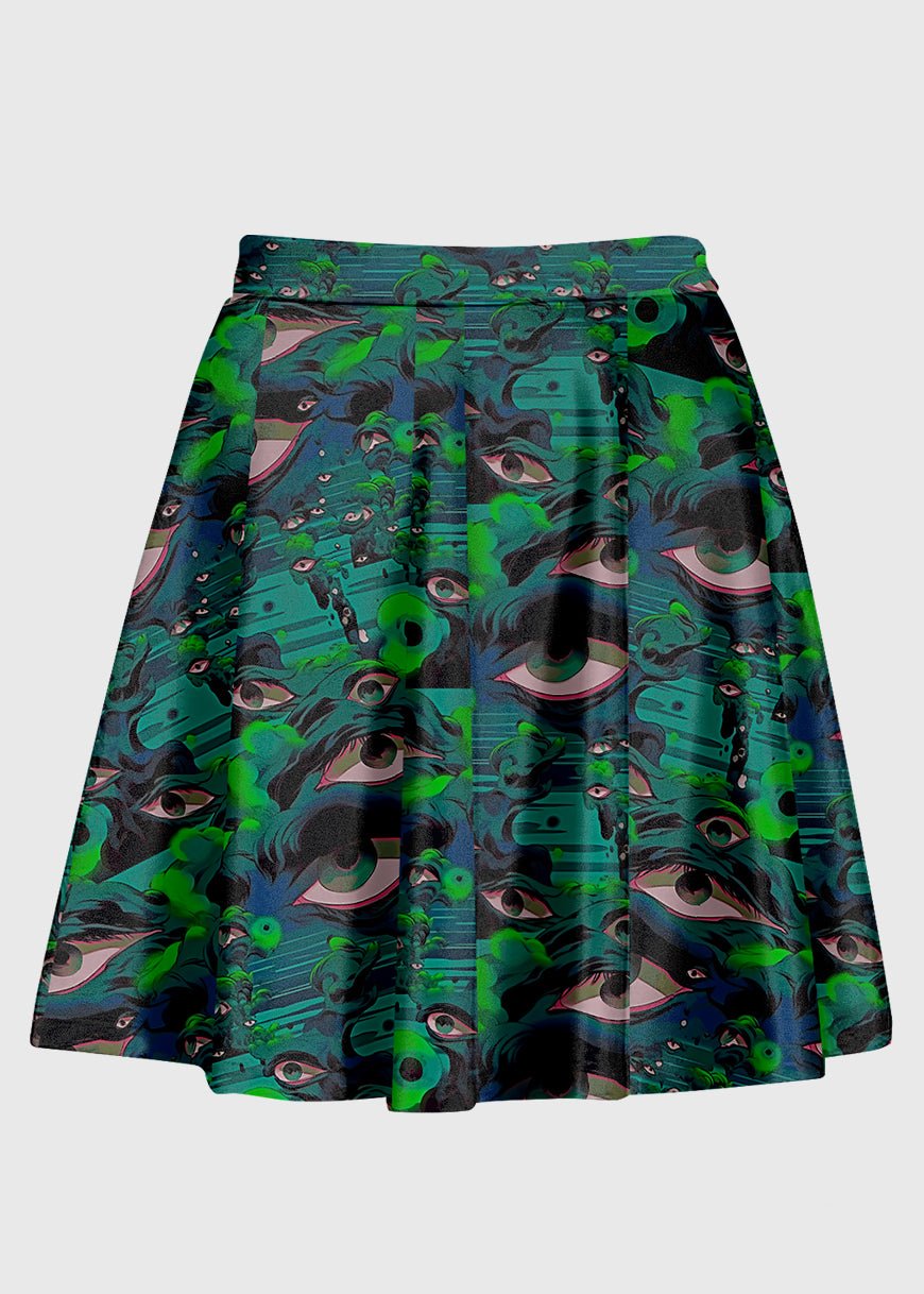 Surreal Eyes Pattern Weirdcore Skirt - In Control Clothing