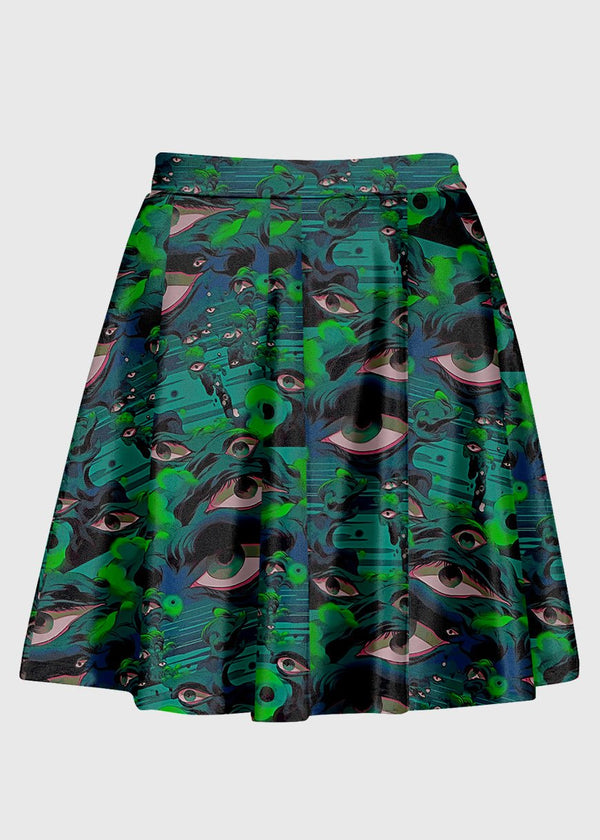 Surreal Eyes Pattern Weirdcore Skirt