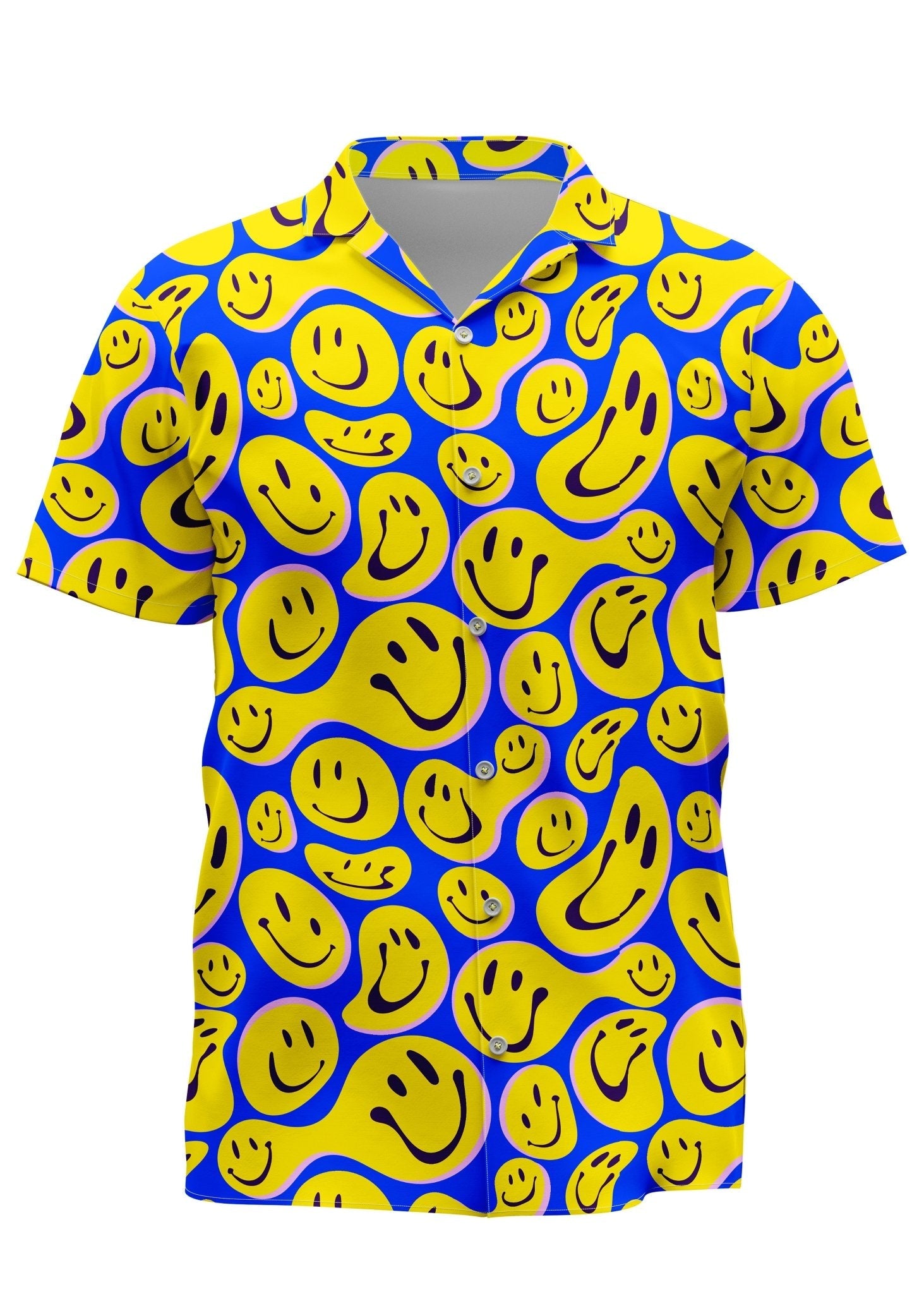 Techno Trip Smiley Hawaiian Shirt - In Control Clothing