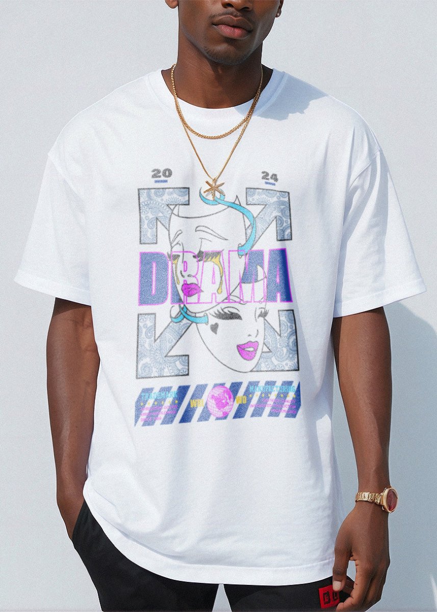 Theater Mask Graphic Streetwear T-Shirt - In Control Clothing