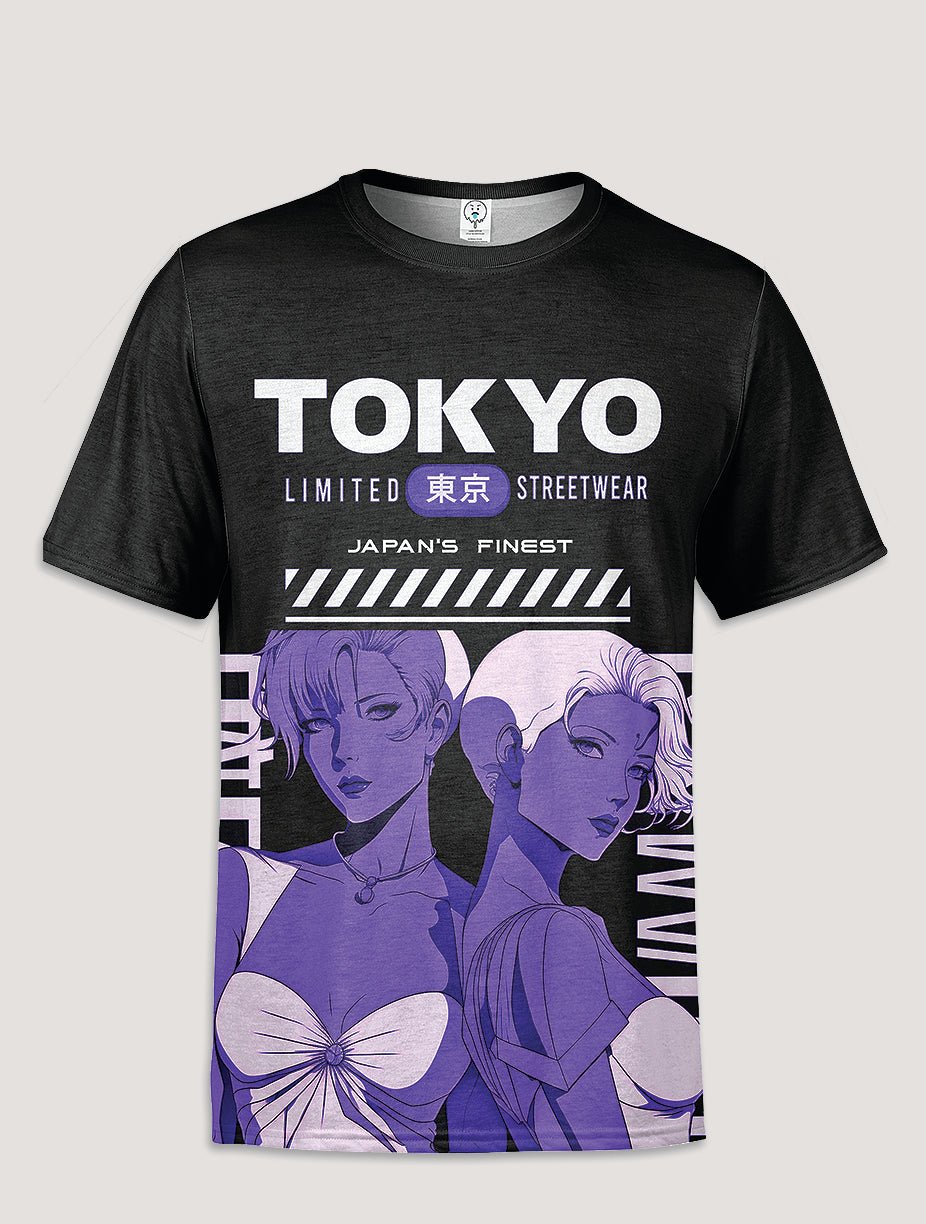 Tokyo Anime Graphic All Over Printed T-Shirt - In Control Clothing