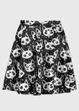 Trippy Cartoon Cat Skirt - In Control Clothing