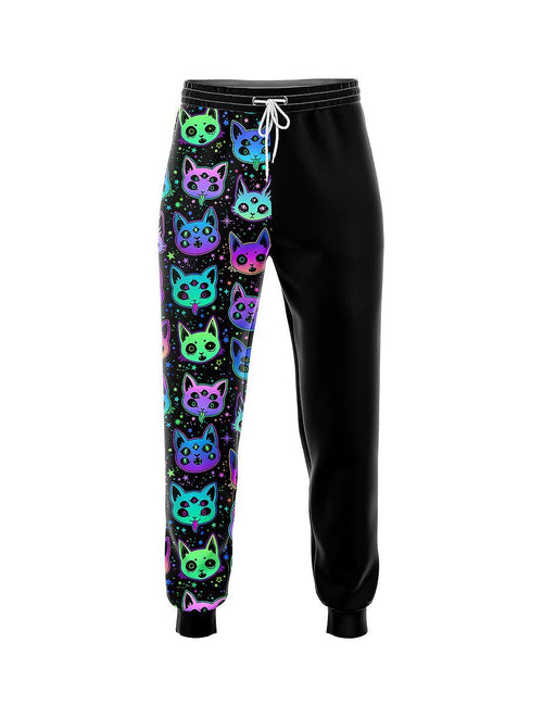 Trippy Kitty Pattern Joggers