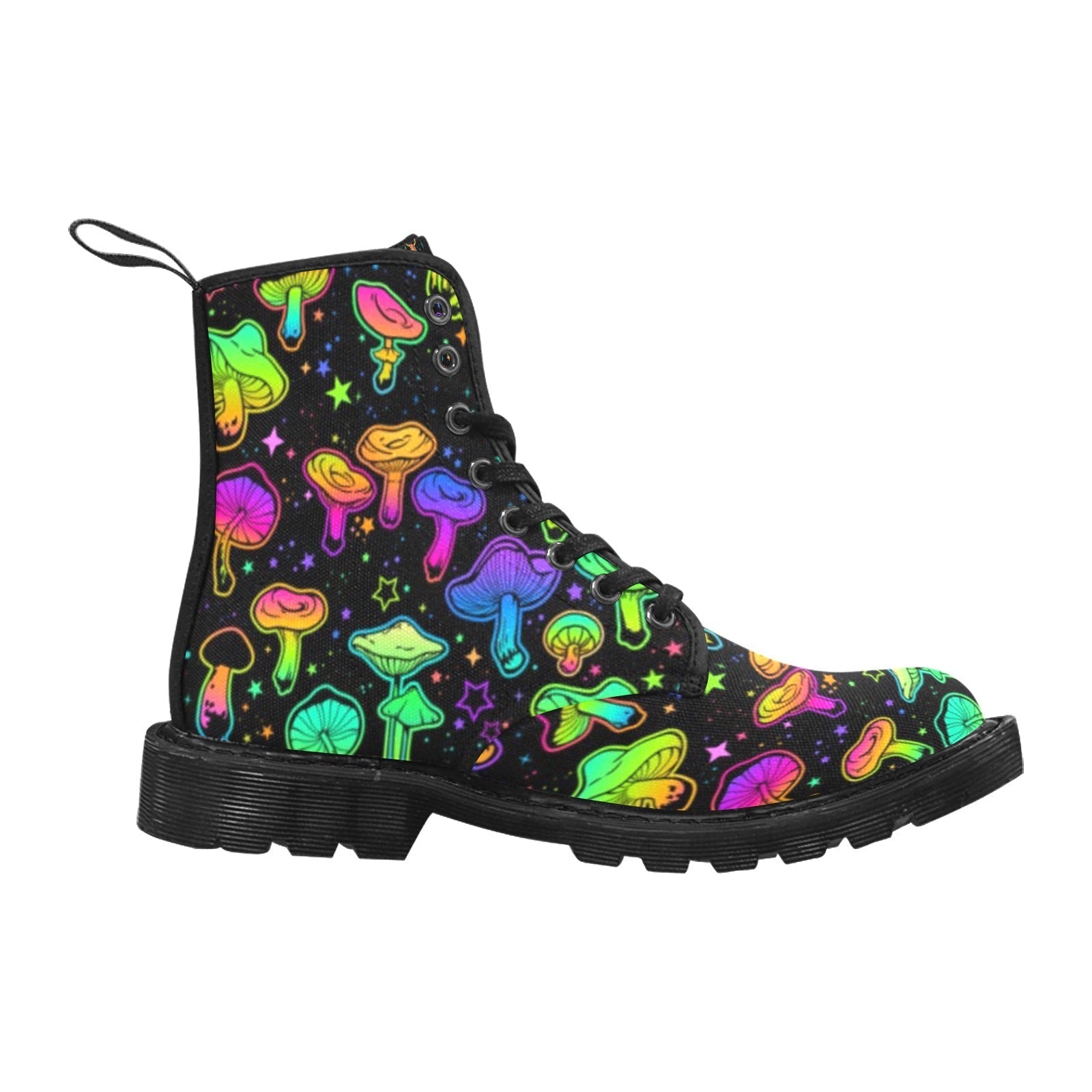 Trippy Mushroom Combat Boots - In Control Clothing