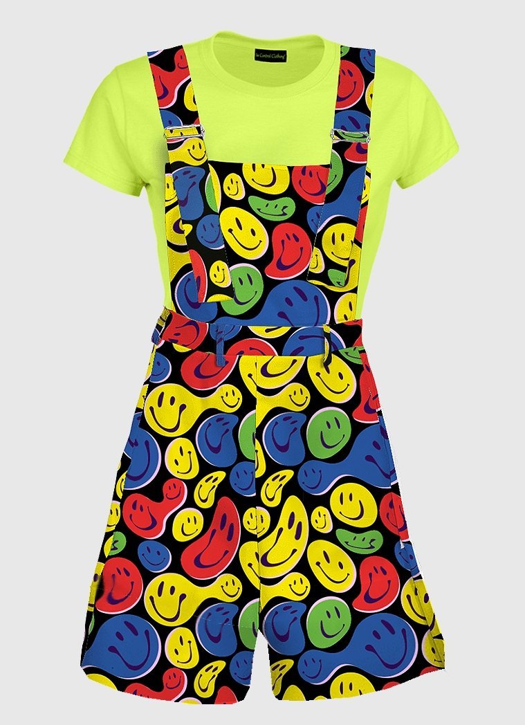 Twisted Smiley Black Overalls - In Control Clothing