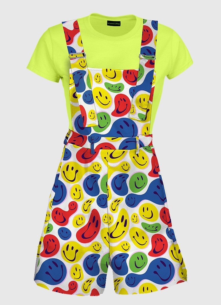 Twisted Smiley White Overalls - In Control Clothing