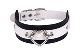 Two Tone Heart Choker Collar Necklace - In Control Clothing