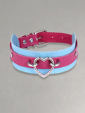 Two Tone Heart Choker Kawaii Goth Necklace - In Control Clothing