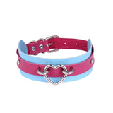 Two Tone Heart Choker Kawaii Goth Necklace - In Control Clothing