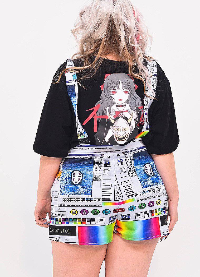 Vaporwave Computer Glitch Overalls - In Control Clothing