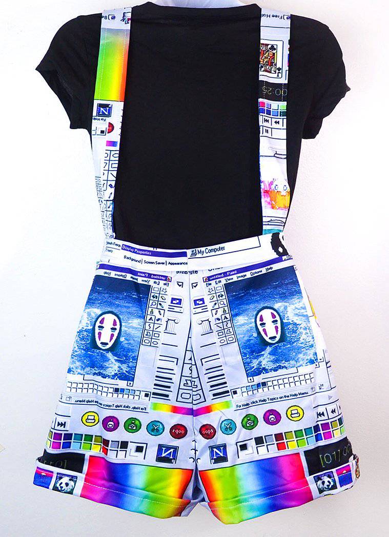 Vaporwave Computer Glitch Overalls - In Control Clothing