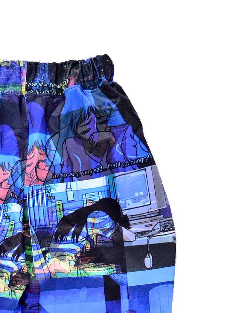 Vaporwave Glitch Anime Joggers - In Control Clothing