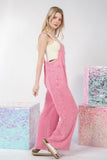 VERY J Texture Washed Wide Leg Overalls - In Control Clothing