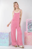VERY J Texture Washed Wide Leg Overalls - In Control Clothing