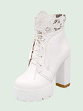 Victorian Lace Up Heels, Platform Heel Boots - In Control Clothing