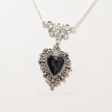 Vintage Gothic Heart Pendant Necklace - In Control Clothing