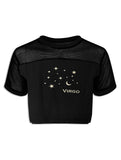 Virgo Zodiac Stars Astrology Mesh Crop Top - In Control Clothing