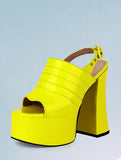 Walking On Sunshine Open Toe Chucky Heels - In Control Clothing