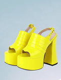 Walking On Sunshine Open Toe Chucky Heels - In Control Clothing