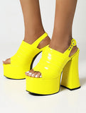Walking On Sunshine Open Toe Chucky Heels - In Control Clothing